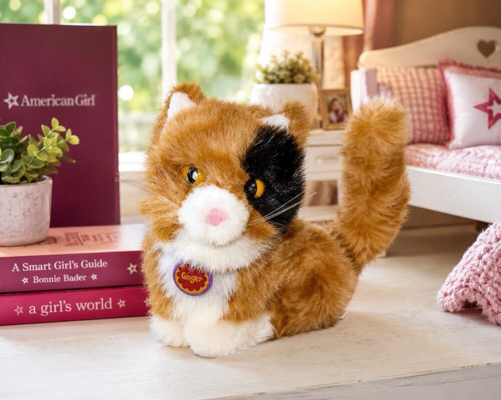 Retired American Girl Ginger Calico Cat Plush 6” Doll Pet Stuffed Animal